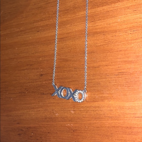 “XOXO” Silver Diamond Necklace - Picture 3 of 6